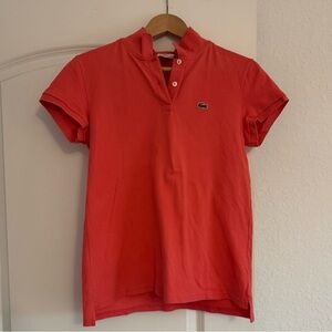 Lacoste Women’s Pique Polo Size 44 Coral